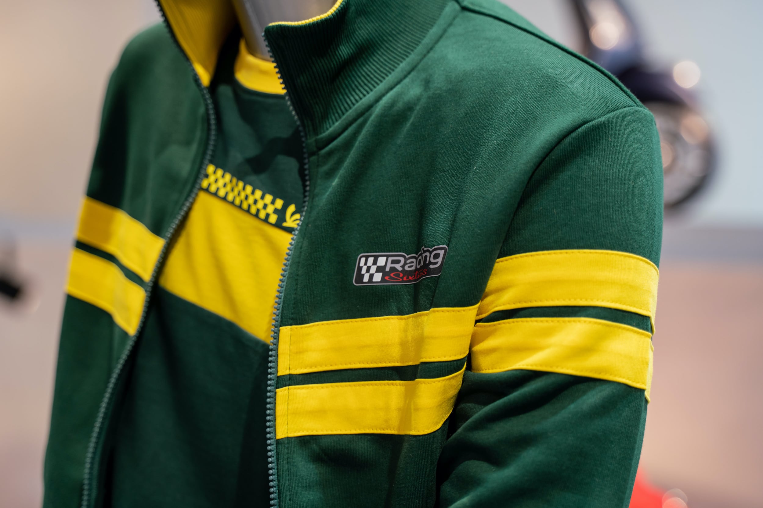 Vespa sweatshirt jacket, Racing Sixties 60s green / yellow